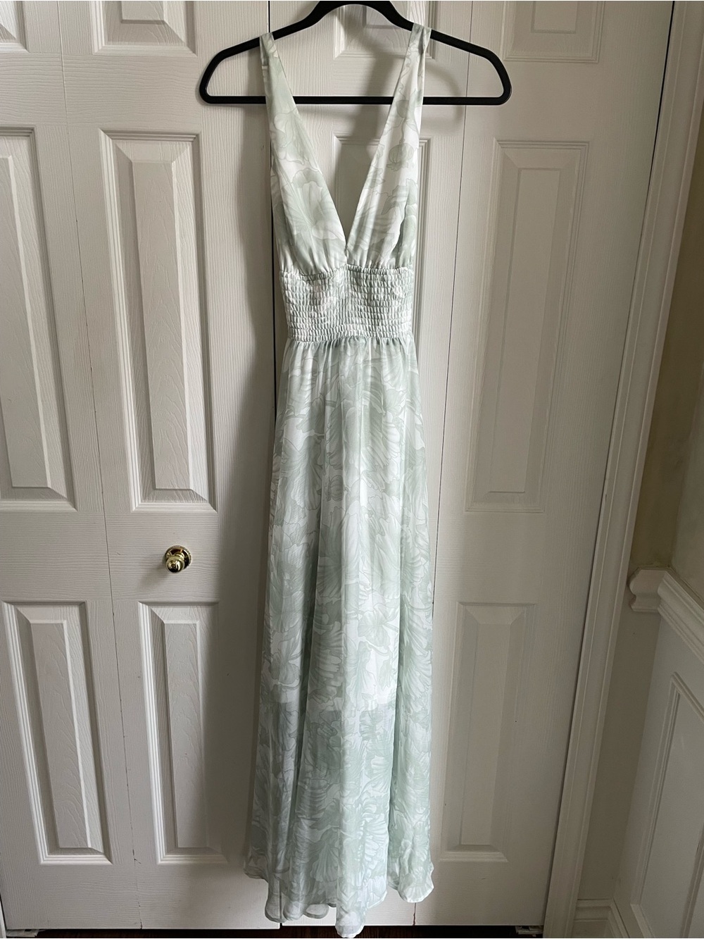 Baltic Born Milan Halter Maxi Dress in Sage, Size M
